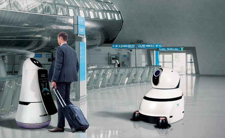 LG presentó robots que, en aeropuertos surcoreanos, guiarán a los viajeros durante las Olimpíadas de Invierno