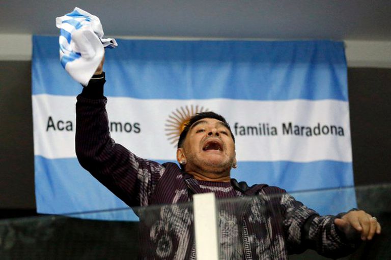 Diego Maradona estuvo presente en Zagreb durante la histórica final de la Copa Davis 2016 ganada por la Argentina ante Croacia.
