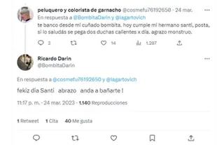 Ricardo Darín se toma su tiempo, a veces, para responder a los saludos de usuarios de Twitter