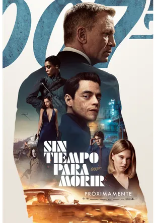 El afiche oficial de Sin tiempo para morir, vigésimoquinta película de James Bond.