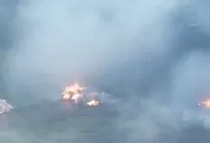 Ucrania mostró en un video el instante en que una ráfaga de misiles rusos ataca a varias de sus tropas