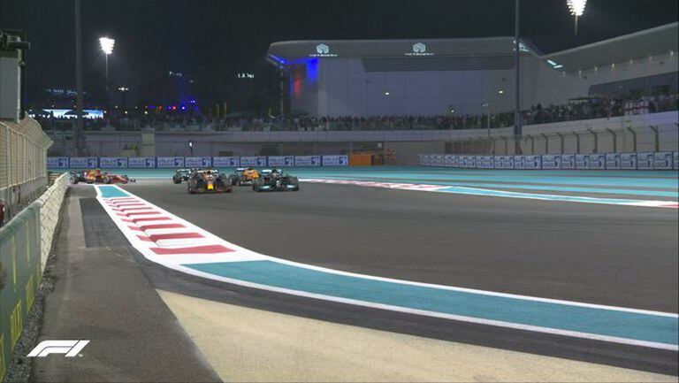 Max Verstappen overtakes Lewis Hamilton on the final lap of the final race of the season in Abu Dhabi