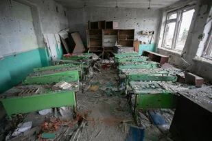 26-04-2021 Una escuela destruida en Ucrania. POLITICA ESPAÑA EUROPA MADRID INTERNACIONAL UNICEF / FILIPPOV