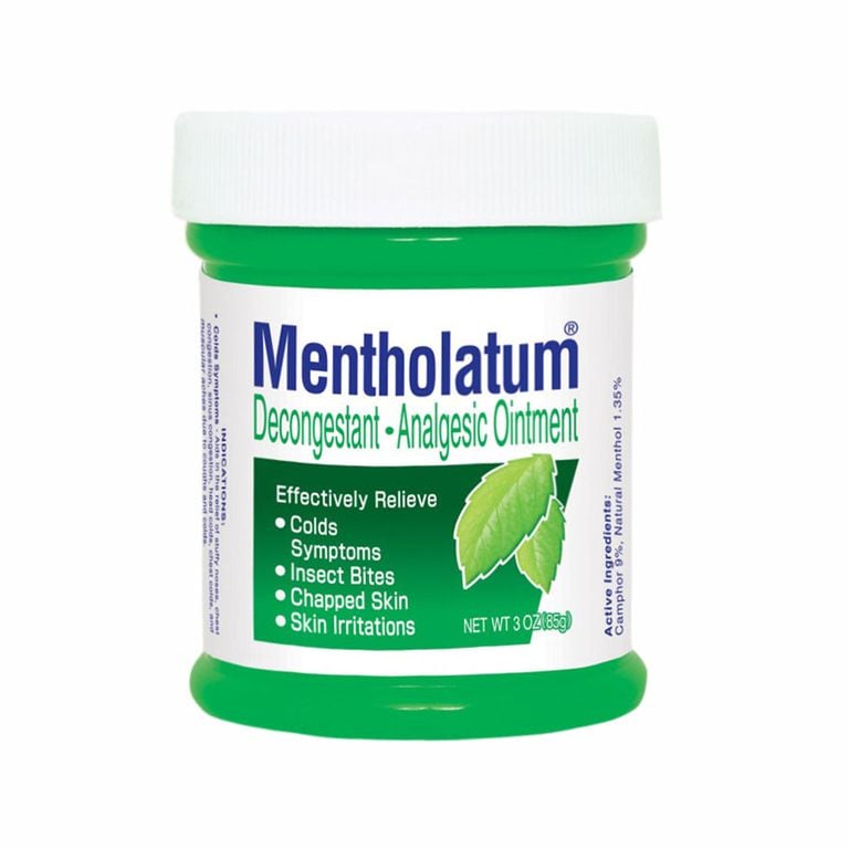 Mentholatum : para resfríos, catarros y piel seca. DeMentholatum Co., East Kilbride, Escocia