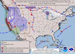 Map Of The Weather Forecast In The United States For December 28