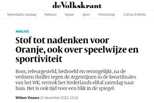 “La Oranje debe reflexionar sobre el juego y su deportividad”: análisis de De Volkstrant sobre Argentina vs. Países Bajos y la falta de juego limpio de los neerlandeses.