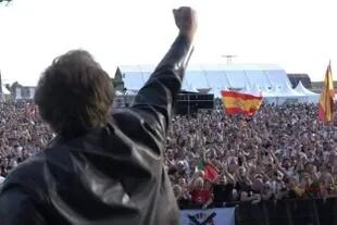 Javier Milei en un encuentro organizado por el partido VOX en Madrid.