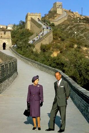 Octubre de 1986. El matrimonio real en la Gran Muralla China. 