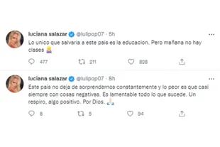 Luciana Salazar se pronunció en Twitter (Foto: Twitter @lulipop07)