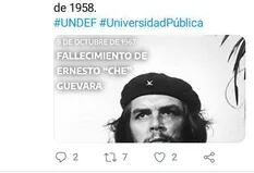 Che Guevara. Polémica por un tuit oficial que envió la Universidad de la Defensa