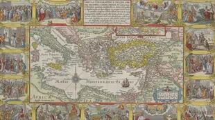 Antiguo mapa del Mediterráneo
