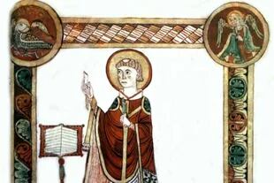 San Beda el Venerable (673-735), en una imagen hecha en el siglo XIII