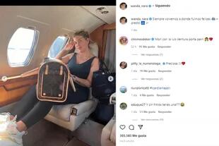 Wanda compartió imágenes en el avión rumbo a Italia (Foto: Instagram @wanda_nara)