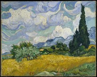 "Wheat Field with Cypresses", de 1889