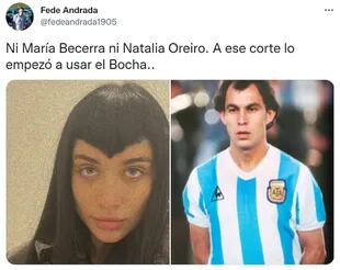 Un usuario comparó el peinado de Becerra con el del exfutbolista de la selección argentina Ricardo Bochini.