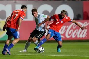 Julián Álvarez se encuentra concentrado con la selección argentina y jugó algunos minutos en el último partido con Chile