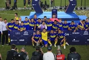 El plantel de Boca y la primera celebración de 2022