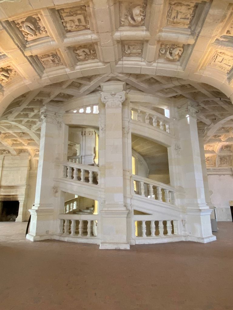 La escalera de Chambord, diseñada por Da Vinci