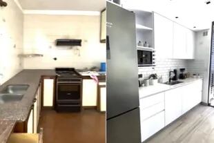 Antes y después de la cocina (Foto: Captura de video)