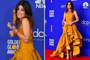 Sandra Bullock dijo presente en la edición anterior de los Globos de Oro para presentar un premio, y brilló con su vestido con volumen