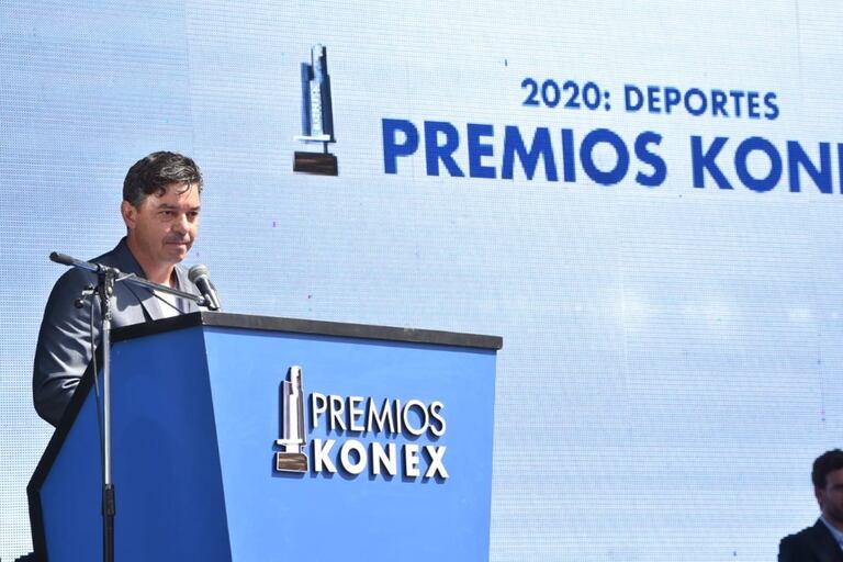 Marcelo Gallardo durante la entrega de los Premios Konex 2020