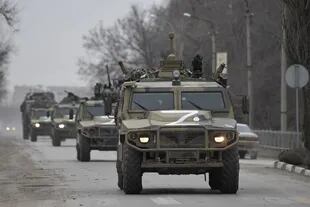Las tropas rusas toman el control de la ciudad de Berdyansk, en el sureste de Ucrania el 27 de febrero de 2022. 