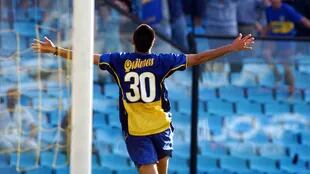 Takahara grita su gol con la camiseta de Boca en aquella tarde inolvidable