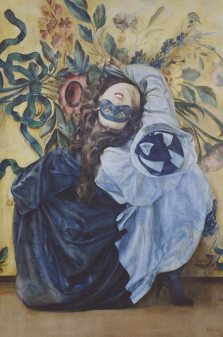 Acuarela "El abrazo", 1995