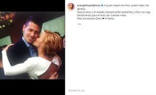 El posteo de Evangelina Anderson al cumplir 14 años junto a Martín Demichelis (Foto: Captura Instagram/@evangelinaanderson)