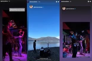 Gianinna Maradona publicó algunas postales del viaje en sus stories de Instagram que horas más tarde fueron reposteadas por el músico
