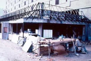 Una imagen de 1989, durante la construcción del primer McDonalds ruso.