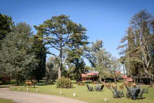 El antiguo casco de la estancia, una construcción del siglo XIX que conserva su estilo original, rodeada por un extenso parque y arboleda