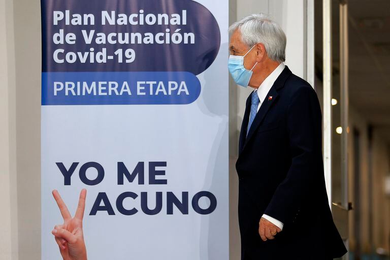 EL presidente de Chile, Sebastián Piñera, en el Hospital  Metropolitano
