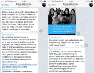 Los mensajes de Cristina Kirchner en Telegram