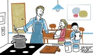 Cocinar para los chicos y ayudarlos con sus tareas / Inteligencia Emocional