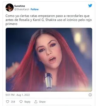 Un usuario en Twitter recordó que Shakira llevó el pelo de color rojo durante años (Crédito: Twitter)